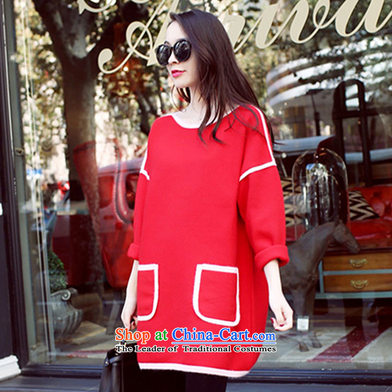 Maximum number of ladies on Lai Yee 2015 Autumn new version in the relaxd, Korea long thick MM long-sleeved thin hair is video dresses female red XXL, as referred on Lai Yee (ANLIER) , , , shopping on the Internet