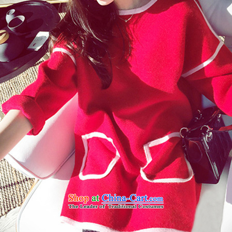 Maximum number of ladies on Lai Yee 2015 Autumn new version in the relaxd, Korea long thick MM long-sleeved thin hair is video dresses female red XXL, as referred on Lai Yee (ANLIER) , , , shopping on the Internet