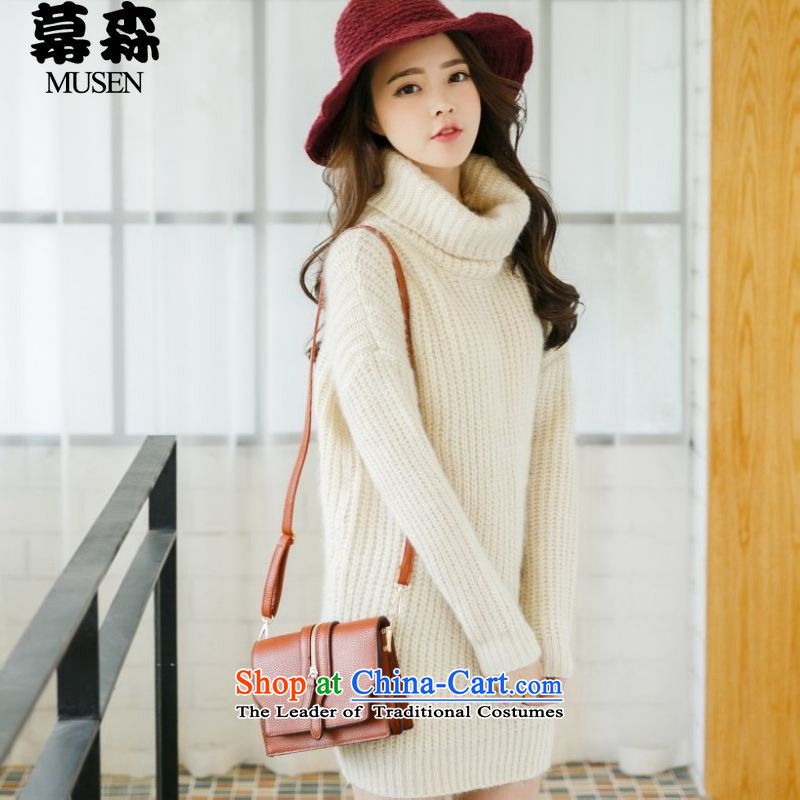 The   2015 autumn and winter large sum for women in high-collar loose long sweater 200 catties can be wearing a white are codes, the sum has been pressed shopping on the Internet