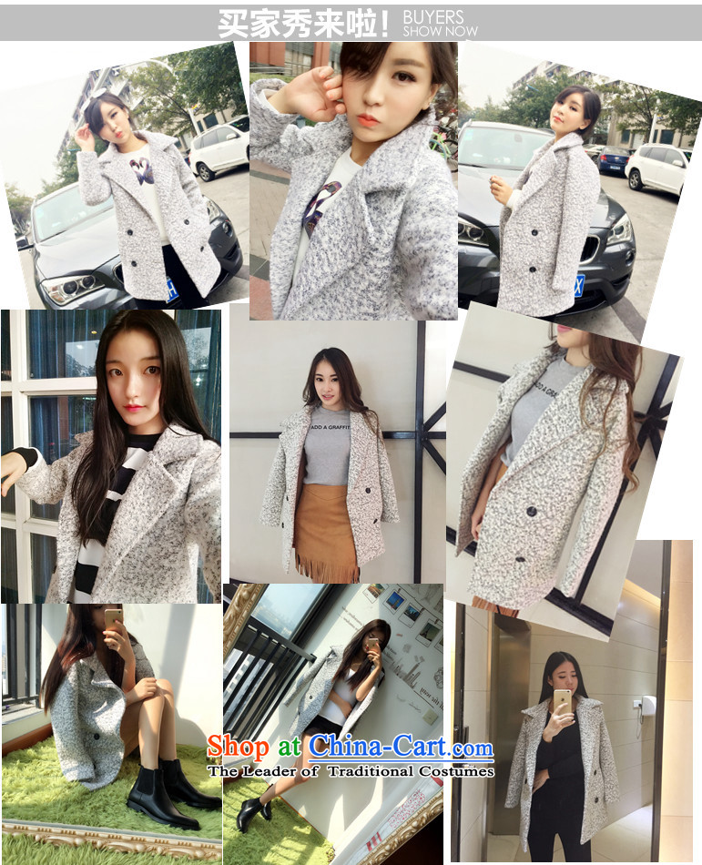 Ahn Hee's 2015 Fall/Winter Collections new Korean version of large numbers of new products in the long-sleeved long thin hair? Coats the Video Light Gray M picture, prices, brand platters! The elections are supplied in the national character of distribution, so action, buy now enjoy more preferential! As soon as possible.