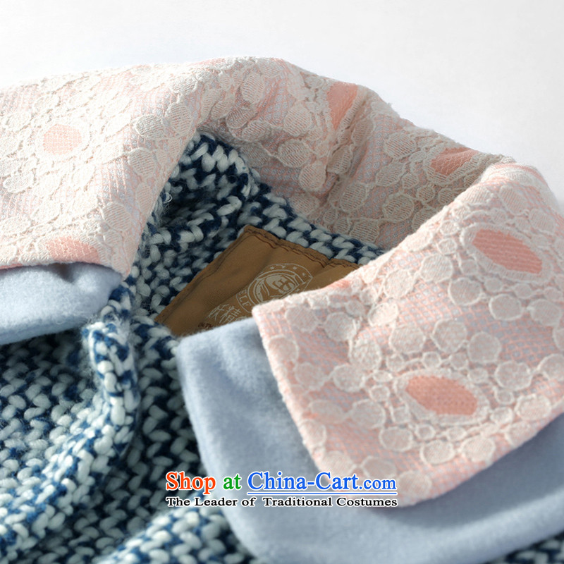 The pockets of witch Yanyan? Even New 2015 winter clothing relaxd casual sweet lace knocked colors? female 1542994 coats gray cobalt blue M witch pocket shopping on the Internet has been pressed.