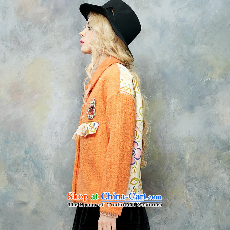 The pockets of witch vellum poem by 2015 new winter clothing sweet College video thin knocked color stitching Wild Hair? PB1542124 jacket cooked fairy orange M pocket shopping on the Internet has been pressed.