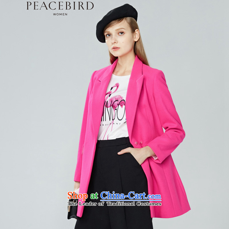 Women Peacebird 2015 winter clothing new products _CIS_ A2AA44613 coats basic health of red?M