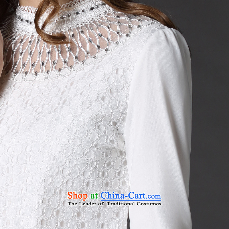 Golden Harvest large population honey economy women forming the Netherlands autumn and winter nail pearl yarn web graphics plus thin-Sau San long-sleeved T-shirt 1226 large white 5XL CODE 200 around 922.747, Overgrown Tomb Economy (MENTIMISI honey) , , ,