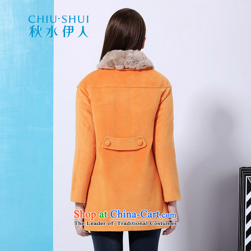Chaplain who winter clothing new women's Romantic Lady rabbit hair for a transition in the long coats jacket orange 165/88A/L, chaplain who has been pressed shopping on the Internet