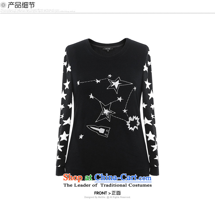 Msshe xl women 2015 new winter clothing thick MM Wool Textile Embroidery stars stitching sweater 11052 1PK-21 Wire black white flowers 6XL picture, prices, brand platters! The elections are supplied in the national character of distribution, so action, buy now enjoy more preferential! As soon as possible.