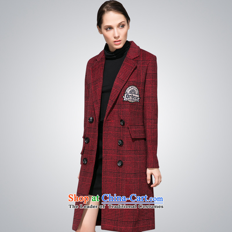 8P 2015 winter new double-gross version Korean jacket? Long Sau San Plaid a wool coat girl English thoroughbred, L, 8P , , , shopping on the Internet