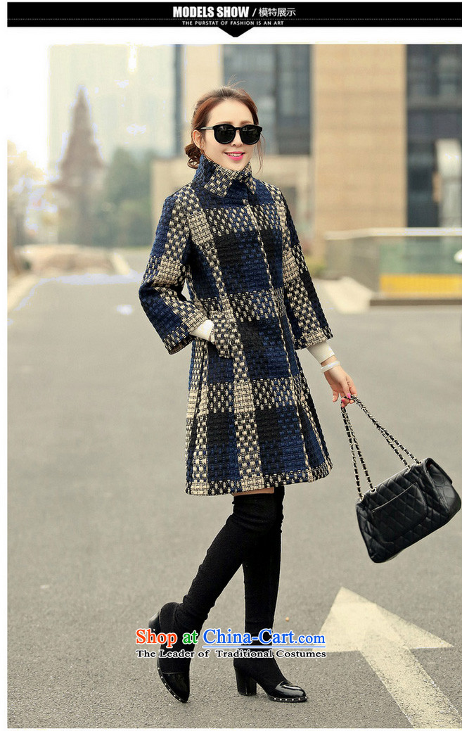 In 2015, at the autumn and winter new Korean version in the Sau San long 7/rough flower gross PO navy blue coat? S L picture, prices, brand platters! The elections are supplied in the national character of distribution, so action, buy now enjoy more preferential! As soon as possible.