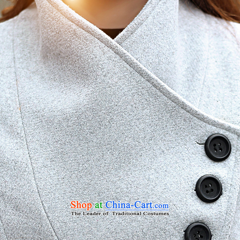 In the Hyatt autumn and winter in new long graphics thin Sau San tether collar a wool coat PO Gray L, Yue and shopping on the Internet has been pressed.