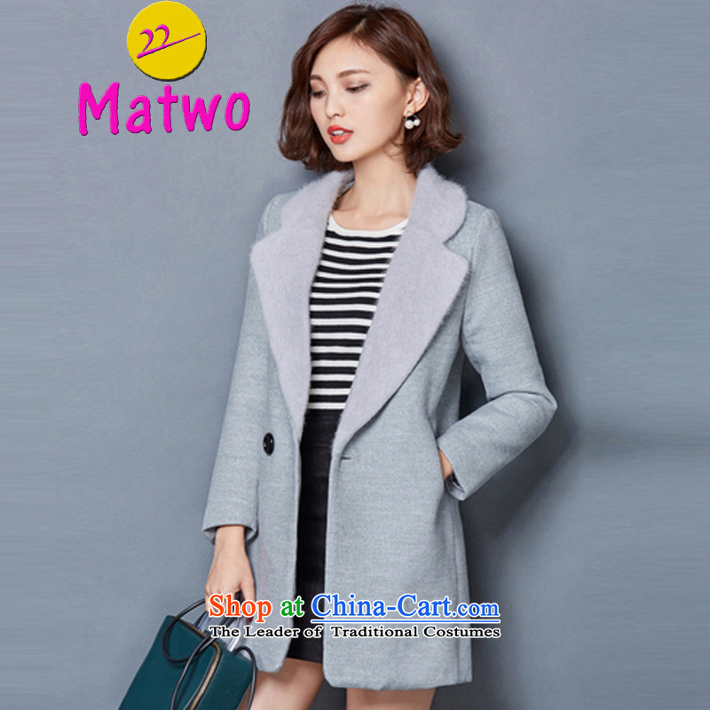 2015 WINTER thick folder matwo cotton wool coat in the medium to long term, Ms.?) Korean Sable Hair for female child winds Yi Gray Connie 2xl,matwo,,, shopping on the Internet