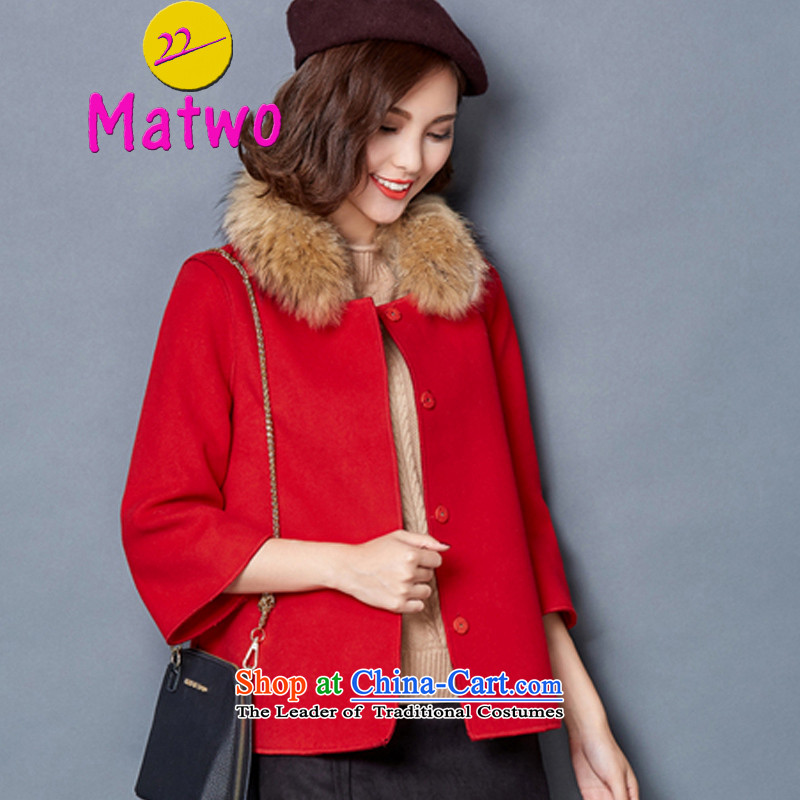 Larger shawl matwo2015 winter short of a wool coat cloak their daughter Mao for thick cotton wool? jacket folder green 2xl,matwo,,, shopping on the Internet
