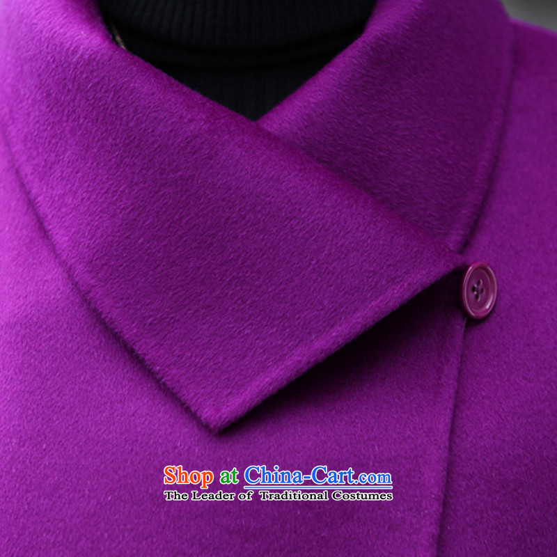 Lin Carlyle 2015 winter new Korean Pure Wool double-sided coats of Sau San Tong manually long wool coat LM6772 violet XL(120-130?), Lin Carlyle catty (linkalai) , , , shopping on the Internet