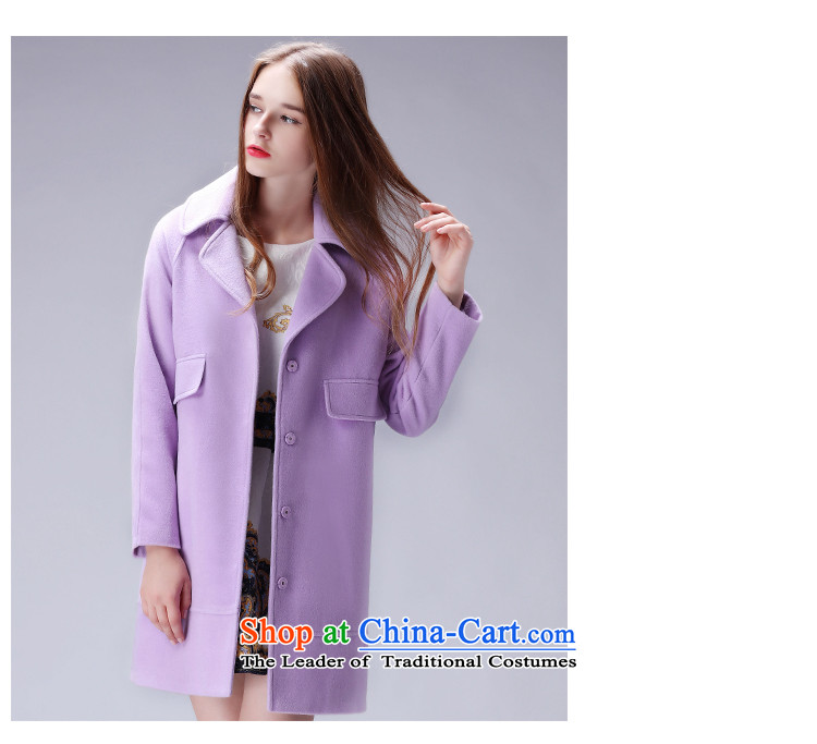 8Pak 2015 autumn and winter coats Korean version of a suit for direct barrel. Long loose hair?? shirts Western female jacket, purple L picture, prices, brand platters! The elections are supplied in the national character of distribution, so action, buy now enjoy more preferential! As soon as possible.