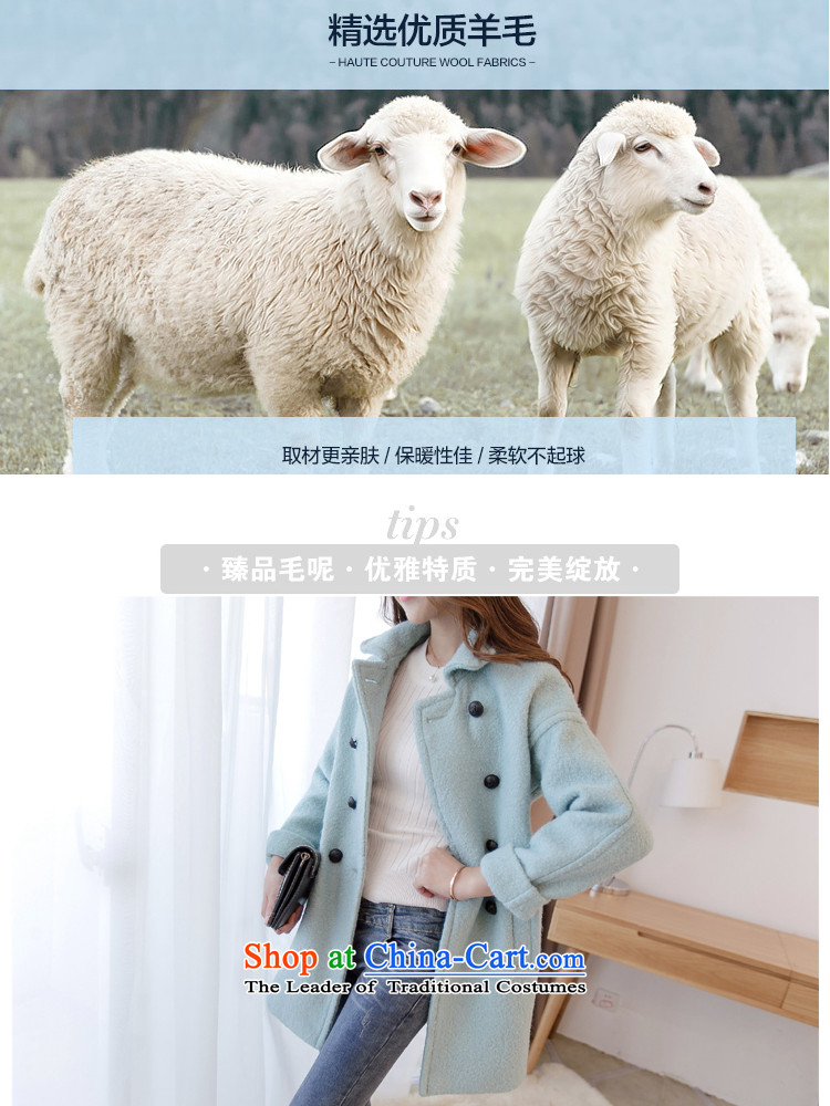 2015 Autumn and winter new Korean small incense wind Sau San video thin thick windbreaker warm wool coat girl in gross? Long han bum a wool coat, Blue M picture, prices, brand platters! The elections are supplied in the national character of distribution, so action, buy now enjoy more preferential! As soon as possible.
