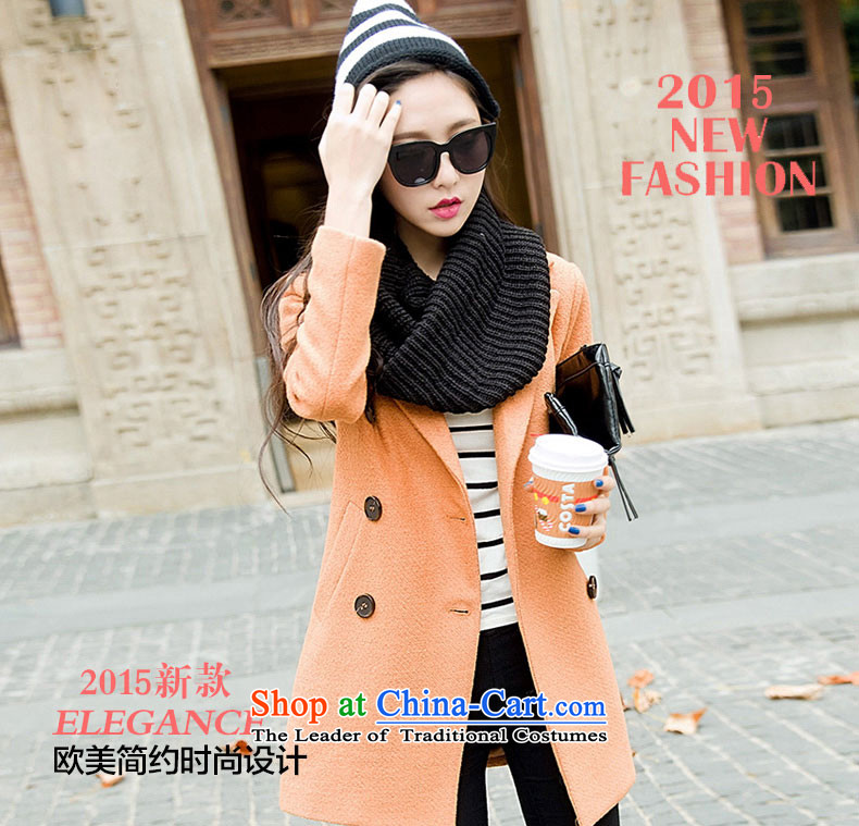 Proudly snow 2015 autumn and winter new wool Korean long hair in Sau San? coats jacket female 6859B ORANGE L picture, prices, brand platters! The elections are supplied in the national character of distribution, so action, buy now enjoy more preferential! As soon as possible.