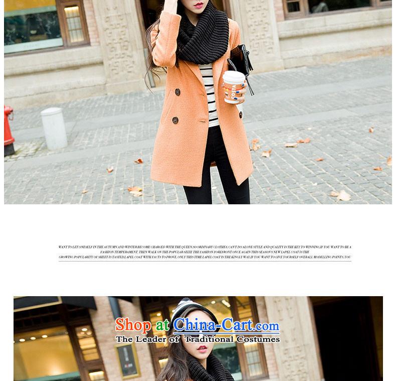 Proudly snow 2015 autumn and winter new wool Korean long hair in Sau San? coats jacket female 6859B ORANGE L picture, prices, brand platters! The elections are supplied in the national character of distribution, so action, buy now enjoy more preferential! As soon as possible.