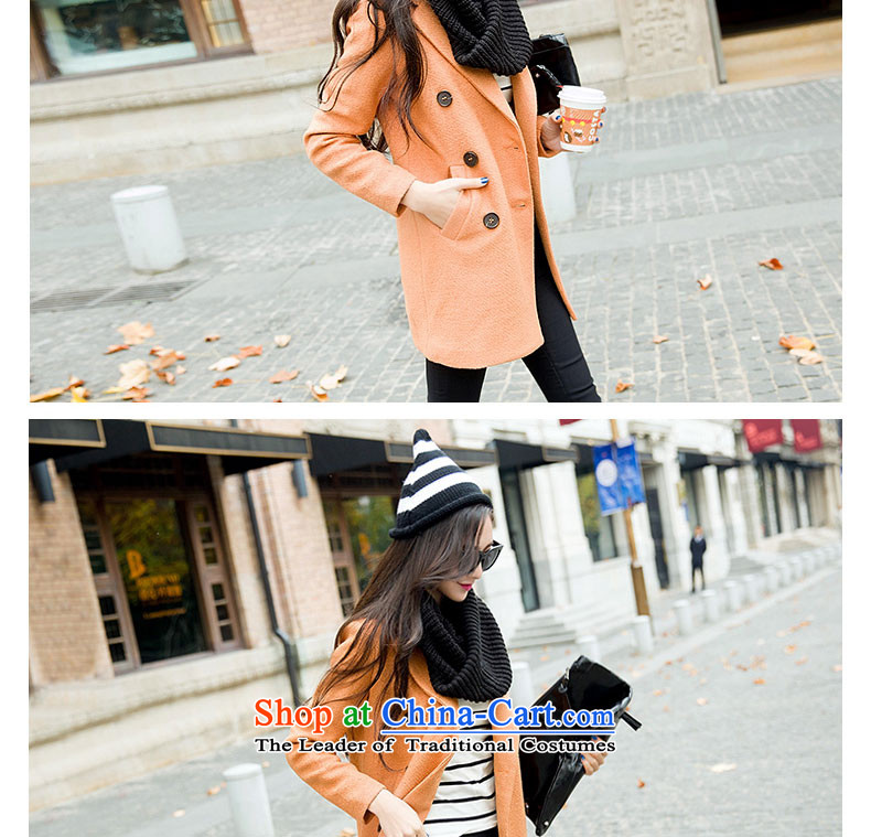 Proudly snow 2015 autumn and winter new wool Korean long hair in Sau San? coats jacket female 6859B ORANGE L picture, prices, brand platters! The elections are supplied in the national character of distribution, so action, buy now enjoy more preferential! As soon as possible.