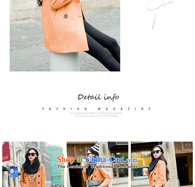 Proudly snow 2015 autumn and winter new wool Korean long hair in Sau San? coats jacket female 6859B ORANGE L picture, prices, brand platters! The elections are supplied in the national character of distribution, so action, buy now enjoy more preferential! As soon as possible.