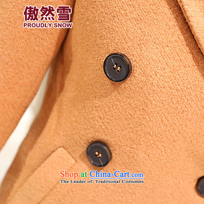 Proudly snow 2015 autumn and winter new wool Korean long hair in Sau San? coats jacket female 6859B orange , L, proudly proudlysnow Xue () , , , shopping on the Internet