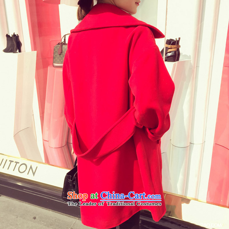 2015 Autumn and winter Zz&ff new Korean loose in long hair thick? a wool coat female COAT  8963 Red XXXL,ZZ&FF,,, shopping on the Internet