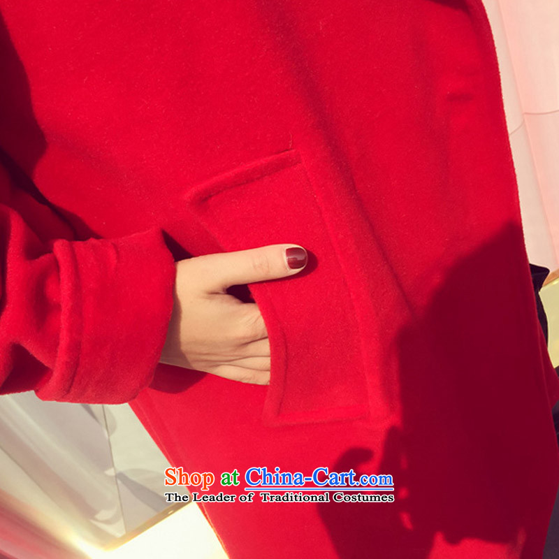 2015 Autumn and winter Zz&ff new Korean loose in long hair thick? a wool coat female COAT  8963 Red XXXL,ZZ&FF,,, shopping on the Internet