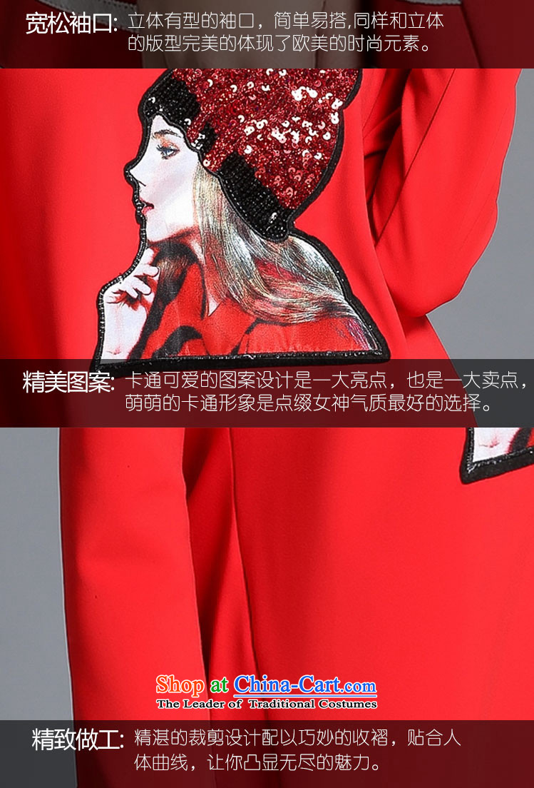 A large number of honey yucca female thick mm thin winter clothing on graphics chip designs in the Sau San stamp long red t-shirt T-Shirt 