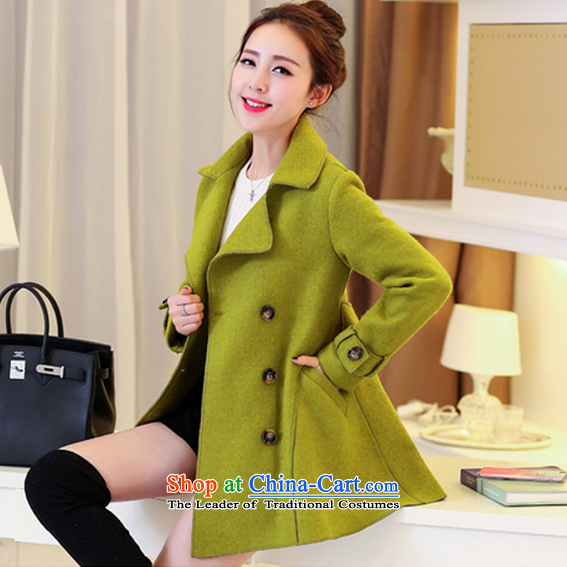 In Sau San long hair? jacket temperament cloak a wool coat jacket blue s,cherrygogo,,, shopping on the Internet