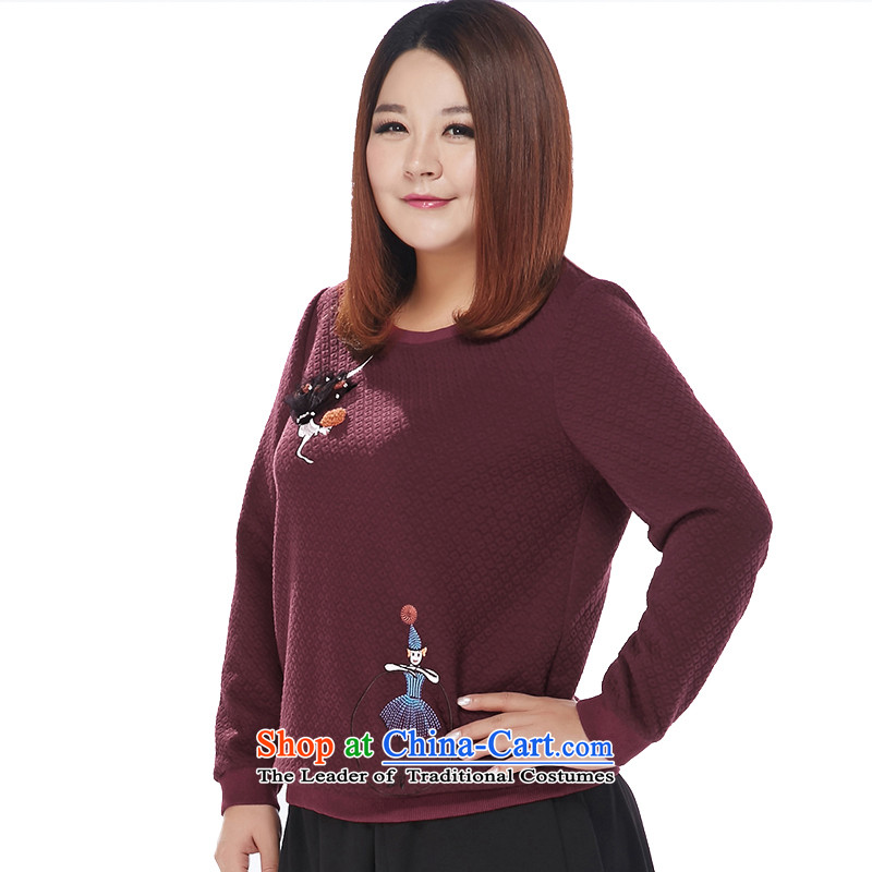 Large msshe women 2015 new winter clothing thick sister embroidery nail-Ju Jin Long-sleeved sweater thickness 200 10,875 dunams were approved bourdeaux 4XL, Susan Carroll, the poetry Yee (MSSHE),,, shopping on the Internet