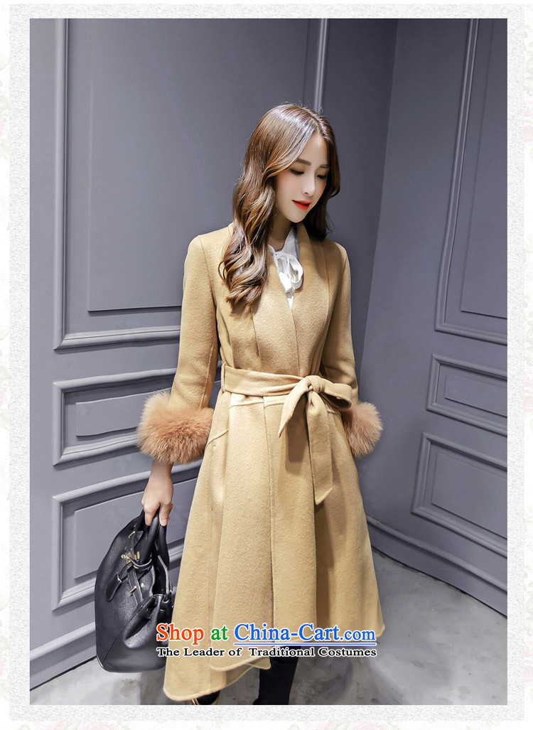 The temperament v-neck autumn and winter coats that? long hair? gray jacket Sau San M picture, prices, brand platters! The elections are supplied in the national character of distribution, so action, buy now enjoy more preferential! As soon as possible.