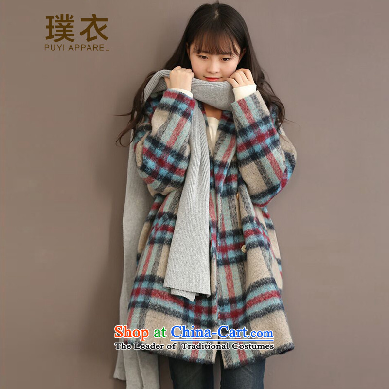  2015 new equipment yi arts commuter general pocket double-wool coat 6595 gross grid? suit latticed M