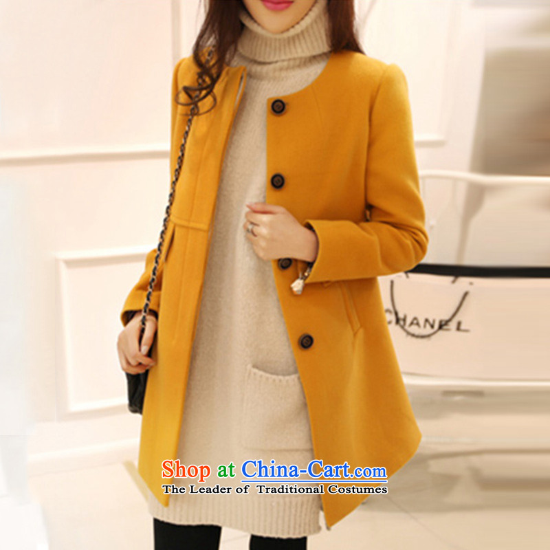 De-yuan by 2015 autumn and winter new liberal gross large? women to increase expertise in sister long jacket, female D189 YELLOW XXXL, de yuan (DELUTAOS) , , , shopping on the Internet