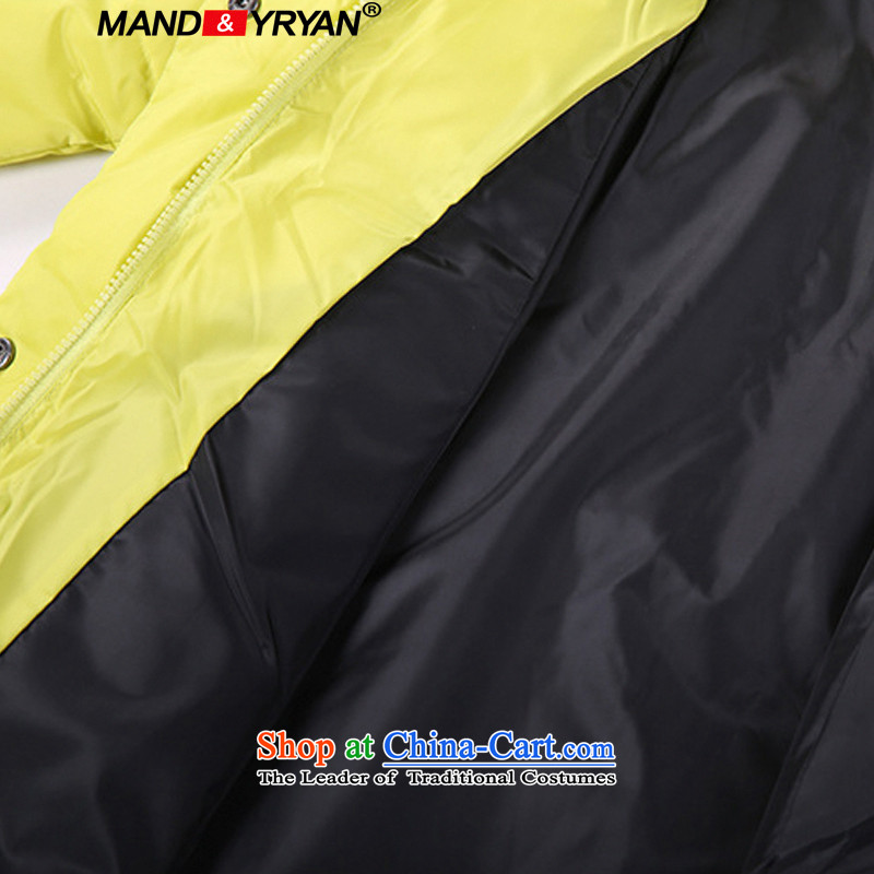 Mantile Eun new larger female winter coat in thick long robe thick MM video with cap with thin cotton coat jacket for yellow MDR2586 XXXL150-160 around 922.747, mantile mandyryan Eun () , , , shopping on the Internet