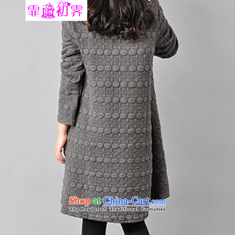 The beginning of the rain. Arpina ji  2015 Fall/Winter Collections of new large relaxd dress in long round-neck collar video clip cotton waffle long-sleeved thin dresses female 912 light gray XXL RECOMMENDATIONS 150 - 160131, Fei Yu Ji (fei apr early la pluie è) , , , shopping on the Internet