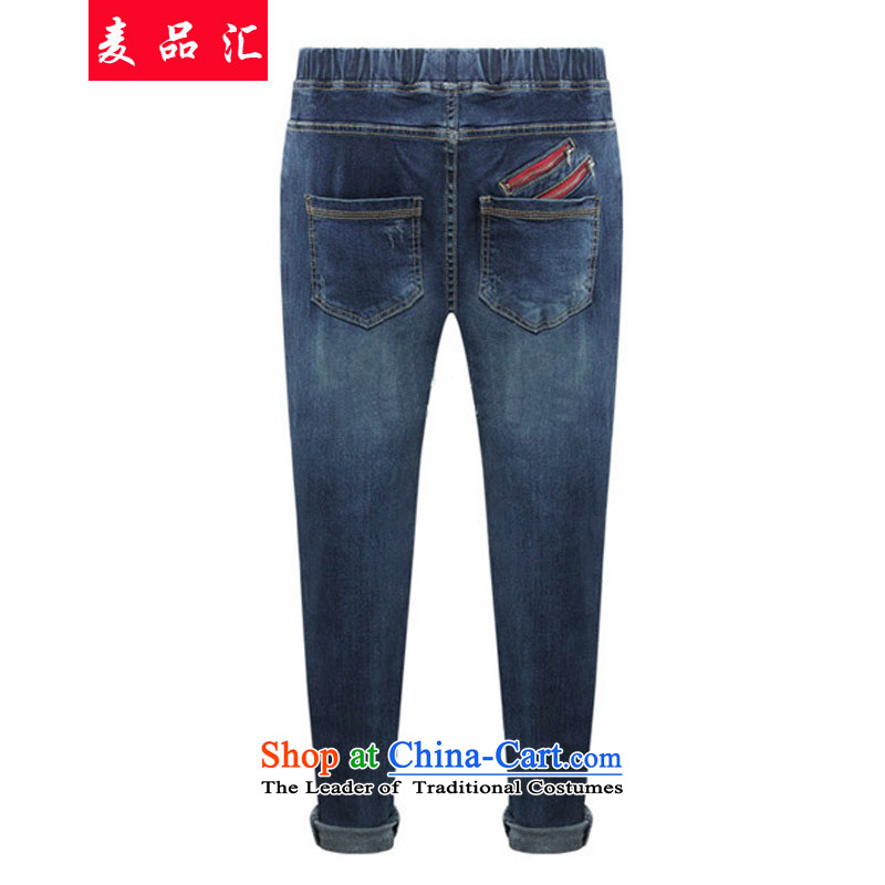 Mr Hui 2015 new product lines for autumn and winter to increase women's code mm200 thick elastic waist catty Harun video thin jeans 61396139 wash blue 5XL, Mak products removals by sinks , , , shopping on the Internet