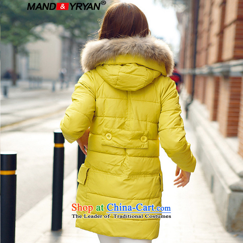 Mantile en code women for winter coat jackets with long thick MM cap with a loose cotton clothing gross robe jacket yellow 2583 XXXL150-160 around 922.747, mantile mandyryan Eun () , , , shopping on the Internet