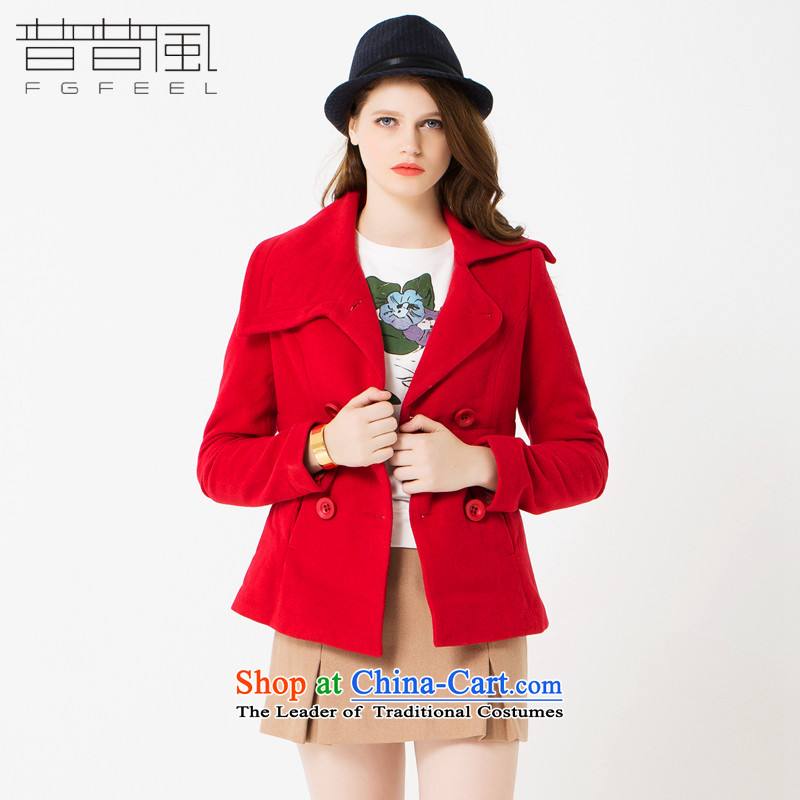 The Pop-2015 Winter Female decorated in English lapel wind-coats, double-wool coat 0711 black , then the pop (FGFEEL risk) , , , shopping on the Internet
