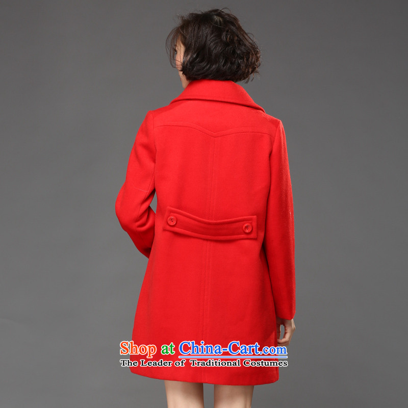 The Eternal Soo-to increase women's code gross coats jacket thick mm? sister 2015 autumn and winter Korean people video thin, thick winter coats girl in gross? long red 2XL, eternal Soo , , , shopping on the Internet