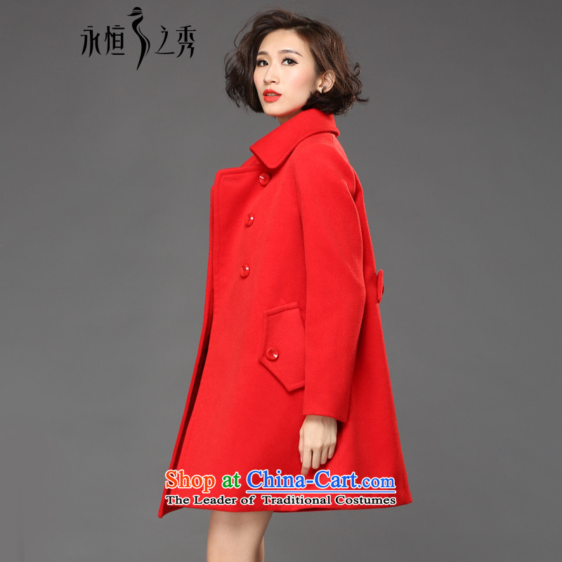 The Eternal Soo-to increase women's code gross coats jacket thick mm? sister 2015 autumn and winter Korean people video thin, thick winter coats girl in gross? long red 2XL, eternal Soo , , , shopping on the Internet