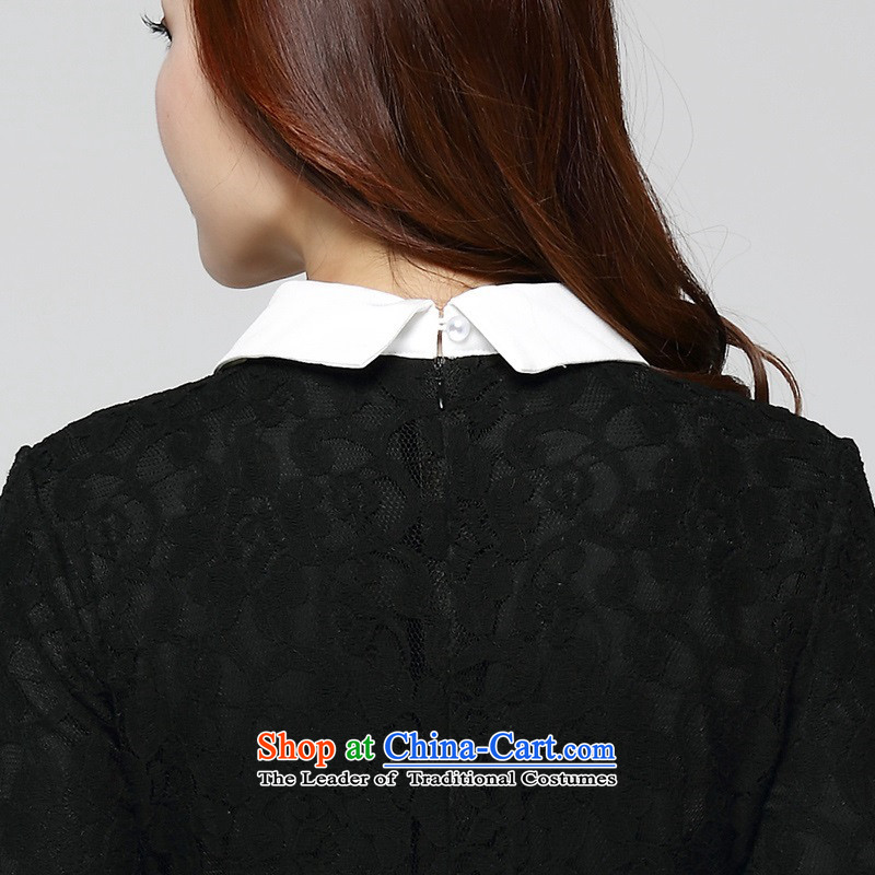 C.o.d. Package Mail 2015 winter clothing new xl girl who decorated lace dresses in long-sleeved long), forming the lint-free t-shirt lapel winter skirt) about 2XL Black thick 140-160 characters that constitution Yi shopping on the Internet has been presse