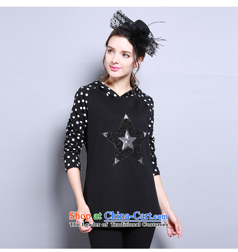 Luo Shani Flower Code women's long-sleeved T-shirt thick sister winter clothing to intensify the lint-free warm sweater girl autumn and winter 6XL 13293 black picture, prices, brand platters! The elections are supplied in the national character of distribution, so action, buy now enjoy more preferential! As soon as possible.
