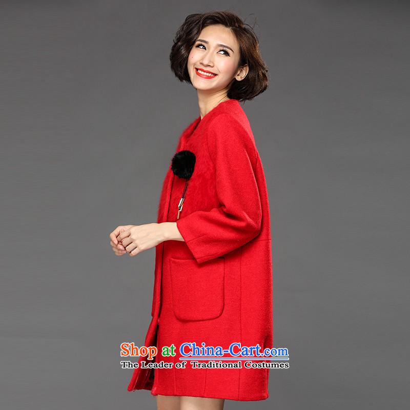 The Eternal Yuexiu code female jackets thick mm sister 2015 Fall/Winter Collections new Korean fashion, Hin thin, thick hair knitted to really increase the autumn large red jacket 3XL, eternal Soo , , , shopping on the Internet