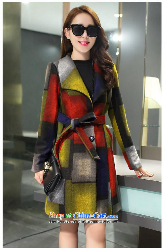 Yuk-yu Heung 2015 autumn and winter new women's a wool coat grid Jacket Color collision Sau San in long hair? jacket for the Green Grid Color L picture, prices, brand platters! The elections are supplied in the national character of distribution, so action, buy now enjoy more preferential! As soon as possible.