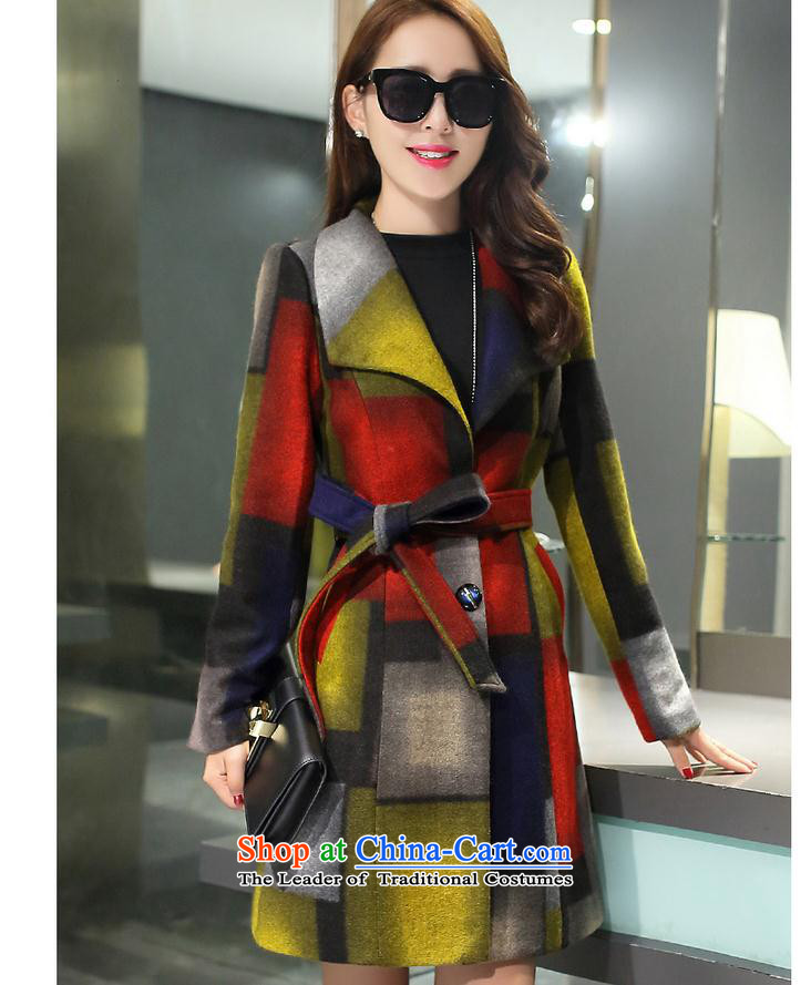 Yuk-yu Heung 2015 autumn and winter new women's a wool coat grid Jacket Color collision Sau San in long hair? jacket for the Green Grid Color L picture, prices, brand platters! The elections are supplied in the national character of distribution, so action, buy now enjoy more preferential! As soon as possible.