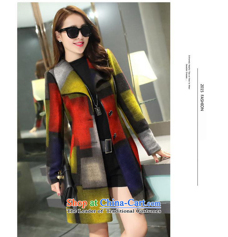 Yuk-yu Heung 2015 autumn and winter new women's a wool coat grid Jacket Color collision Sau San in long hair? jacket for the Green Grid Color L picture, prices, brand platters! The elections are supplied in the national character of distribution, so action, buy now enjoy more preferential! As soon as possible.