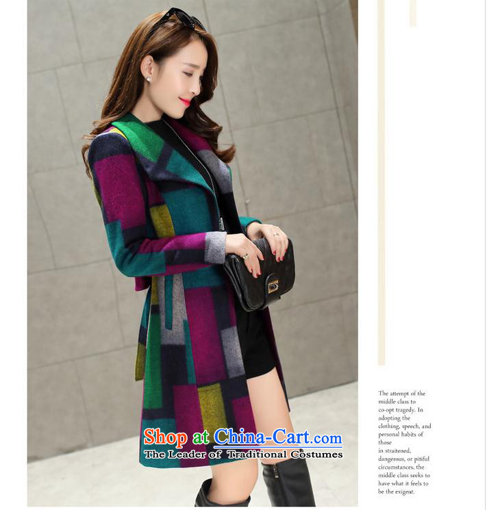 Yuk-yu Heung 2015 autumn and winter new women's a wool coat grid Jacket Color collision Sau San in long hair? jacket for the Green Grid Color L picture, prices, brand platters! The elections are supplied in the national character of distribution, so action, buy now enjoy more preferential! As soon as possible.