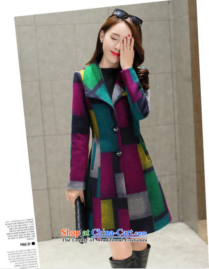 Yuk-yu Heung 2015 autumn and winter new women's a wool coat grid Jacket Color collision Sau San in long hair? jacket for the Green Grid Color L picture, prices, brand platters! The elections are supplied in the national character of distribution, so action, buy now enjoy more preferential! As soon as possible.