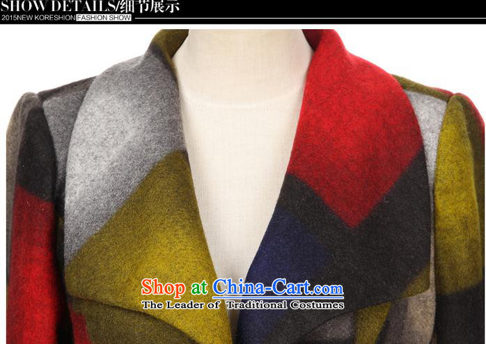 Yuk-yu Heung 2015 autumn and winter new women's a wool coat grid Jacket Color collision Sau San in long hair? jacket for the Green Grid Color L picture, prices, brand platters! The elections are supplied in the national character of distribution, so action, buy now enjoy more preferential! As soon as possible.