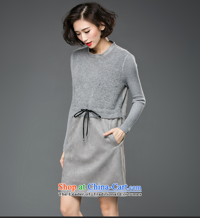 The Eternal-soo to xl women's dresses 2015 Fall/Winter Collections of new products and expertise of western sister mm thin, video winter skirt wear long-sleeved gray skirt 3XL picture, prices, brand platters! The elections are supplied in the national character of distribution, so action, buy now enjoy more preferential! As soon as possible.
