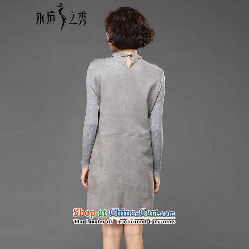 The Eternal-soo to xl women's dresses 2015 Fall/Winter Collections of new products and expertise of western sister mm thin, video winter skirt wear long-sleeved gray skirt 3XL, eternal Soo , , , shopping on the Internet