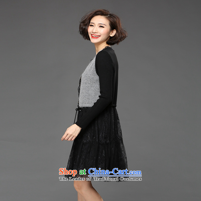 The Eternal Soo-winter dresses to increase women's code 2015 autumn and winter sister thick with thick, Hin thin new fat mm lace skirt wear long-sleeved black skirt 3XL, eternal Soo , , , shopping on the Internet